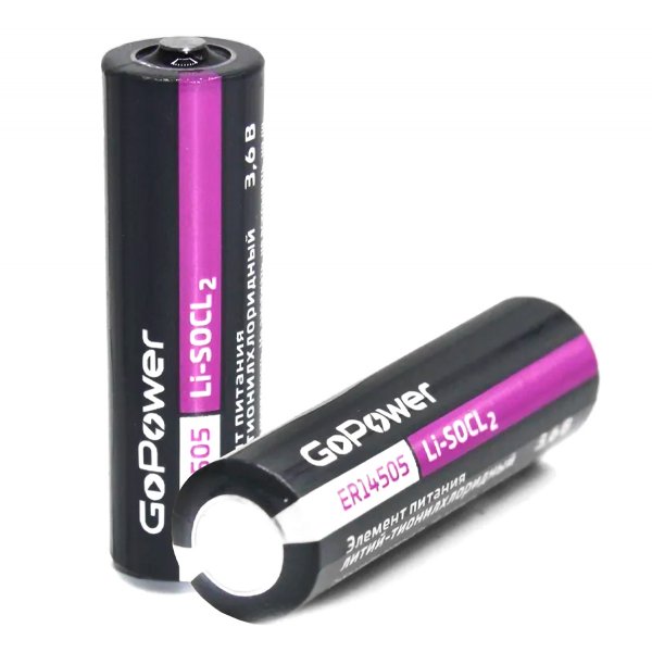 Элем.пит. GoPower 14505-2SH Li-SOCl2 3.6V, 2600mAh (1/10/500)