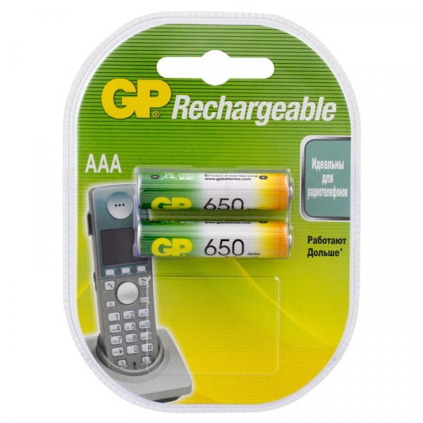 Аккумулятор GP R03 (AAA) 650 мАч 2bl (2.20) пластик