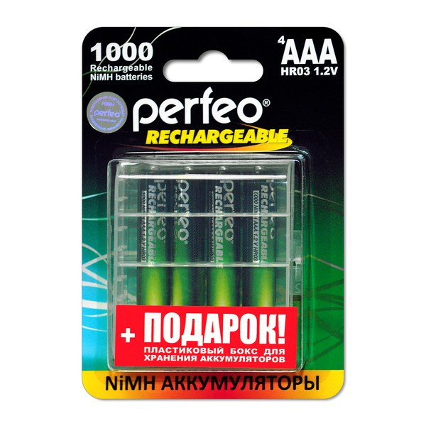 Аккумулятор Perfeo R3 (AAA) 1000 мАч 4bl+BOX (40, 240)