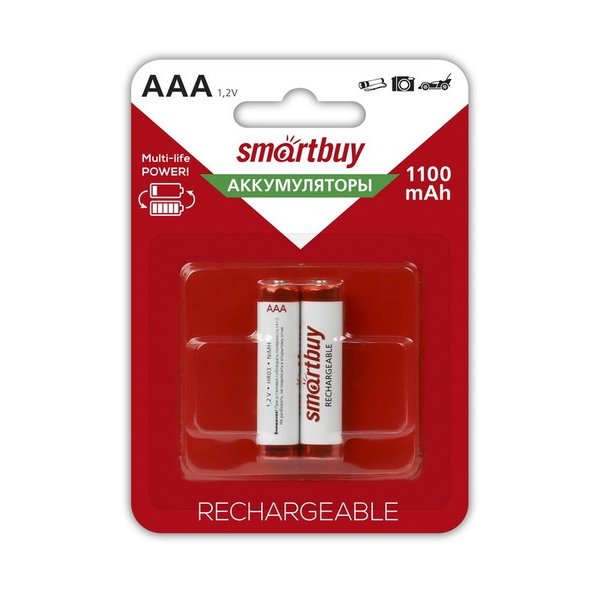 Аккумулятор Smartbuy R03 1100 мАч, AAA/2B, NiMh (24/240)