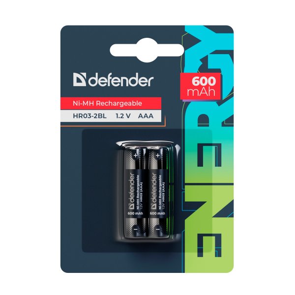 Аккумулятор Defender R03-2BL, (AAA) 600 мАч, Ni-Mh (2/20)