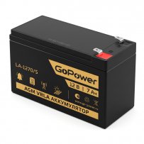 Аккумулятор GoPower 12V  7000 mАч (LA-1270/security) клеммы T1 / F1 (для систем безопасности)