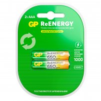 Аккумулятор GP R03 (AAA) 650 мАч 2bl (2.20) ReEnergy пластик