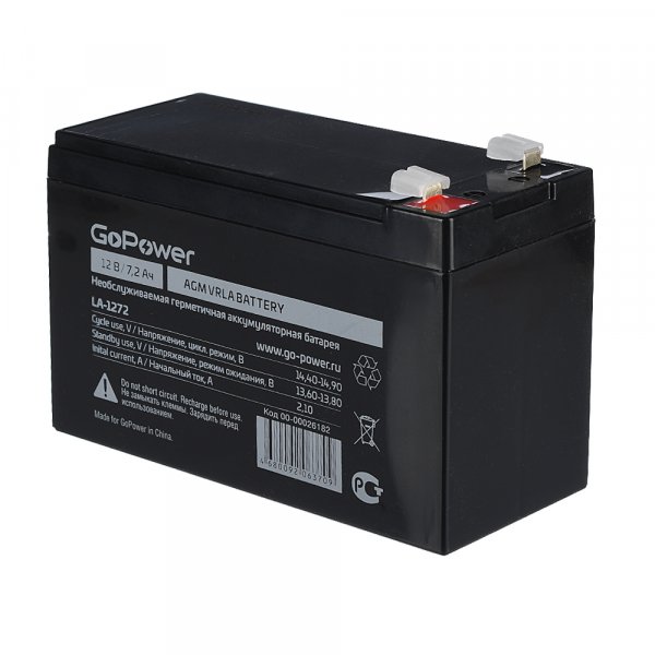 Аккумулятор GoPower 12V  7200 mАч (LA-1272) клеммы T2 / F2