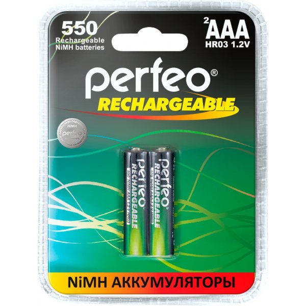 Аккумулятор Perfeo R3 (AAA) 550 мАч 2bl (40, 240) пластик
