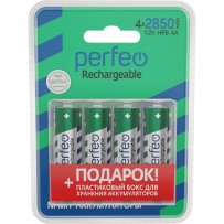 Аккумулятор Perfeo R6 (AA) 2850 мАч 4bl+BOX (40, 240) пластик