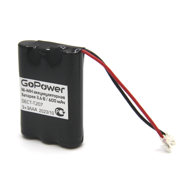 Аккумулятор GoPower для радиотелефонов 600mAh T207 PC1 NI-MH (1/15/300)