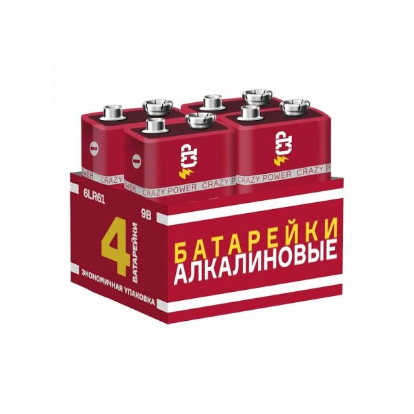 Элем.пит. 6LR61-4ш. бокс CRAZYPOWER (4/24/192)