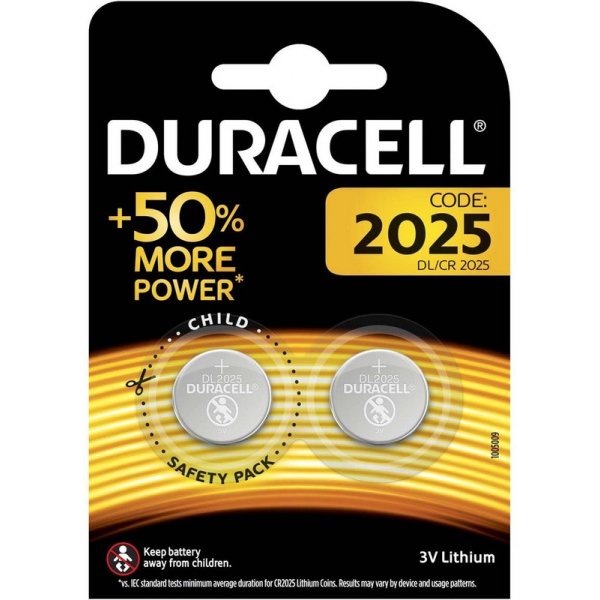 Элем.пит. CR2025-2BL Duracell (20)