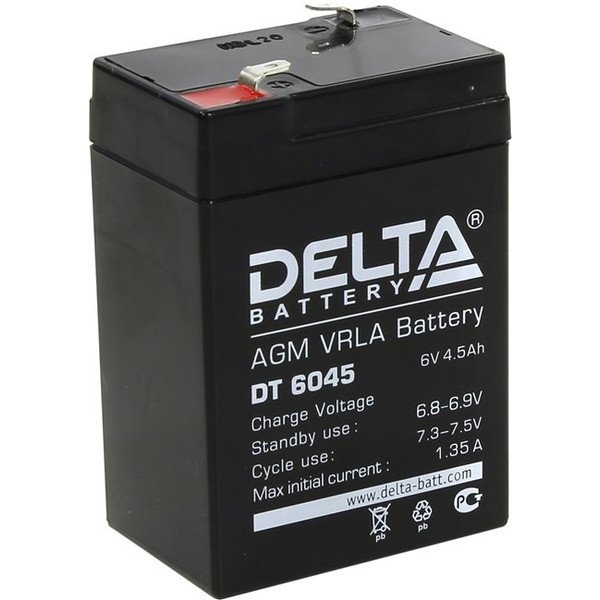 Аккумулятор DELTA 6V 4500 мАч (DT 6045)
