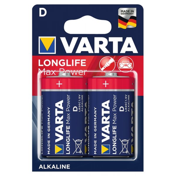 Элем.пит. LR20-2BL Varta Longlife Max Power (12,60) 4720