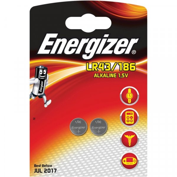 Элем.пит. AG12-2BL Energizer (LR1142, LR43, 186, V12GA), алкалин [замена 386, 301, SR1142] (2/20/200)