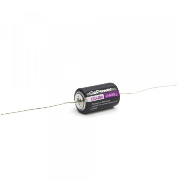 Элем.пит. GoPower 14250 1/2AA PC1 Li-SOCl2 3.6V с выводами (1/10/500)