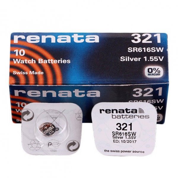 Элем.пит. R321-1BL Renata SR616SW Silver Oxide (1/10)