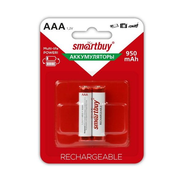 Аккумулятор Smartbuy R03 950 мАч, AAA/2B, NiMh (24/240)