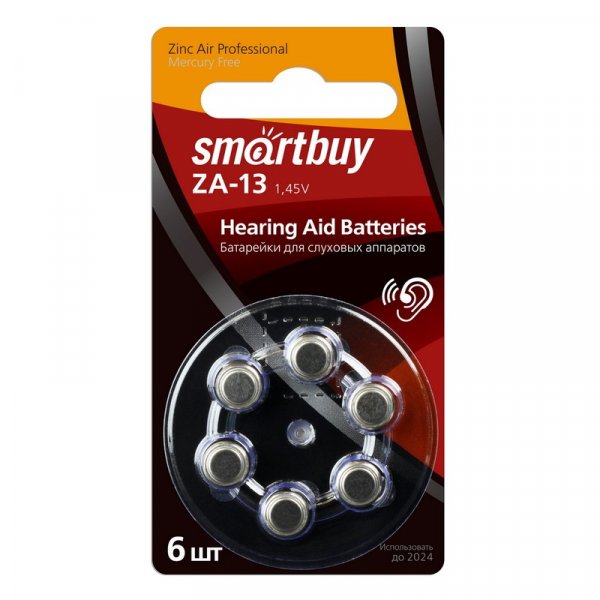 Элем.пит. ZA13-6BL Smartbuy (60/3000)