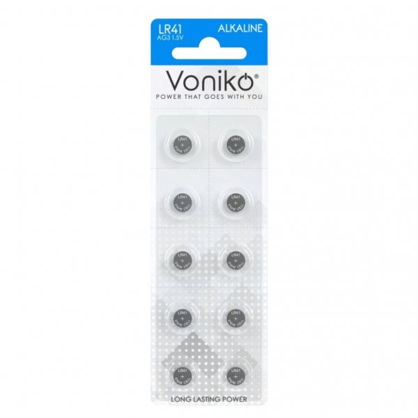 Элем.пит. AG3-10BL Voniko (LR41, LR736, 192), алкалин [замена 392, 384, SR41] (200/3200) годен до 09.2026