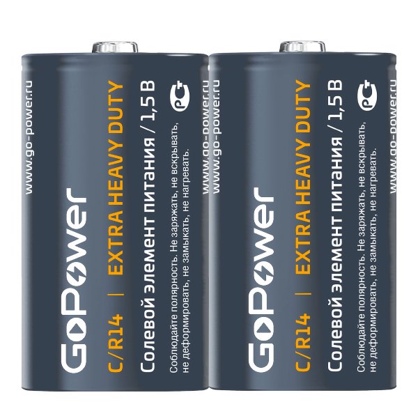 Элем.пит. соль R14-2SH GoPower Extra Heavy Duty (2/24/288)