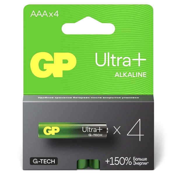 Элем.пит. LR03-4BL GP ULTRA PLUS+G-Tech (4/40/320)