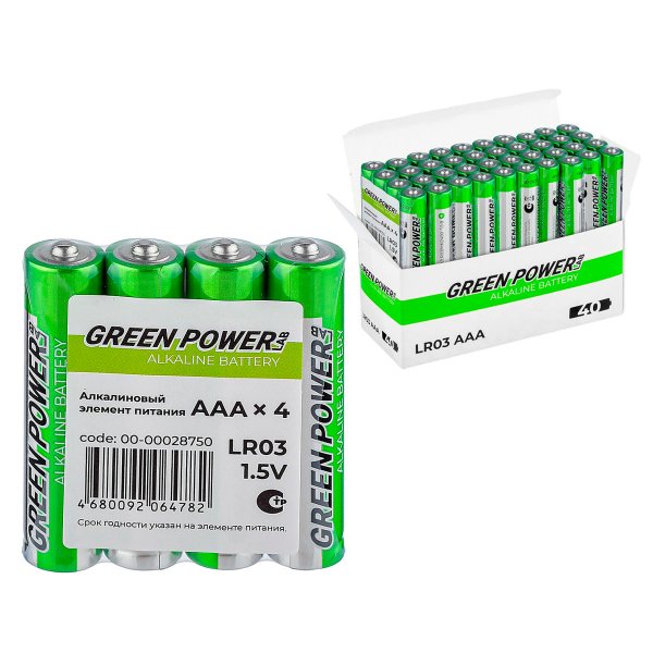 Элем.пит. LR03-4SH GREEN POWERlab (40/1000)