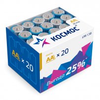 Элем.пит. LR6-20шт. в коробке Космос /640