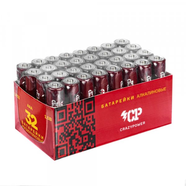 Элем.пит. LR03-P32 CRAZYPOWER Alkaline (32/640) красный