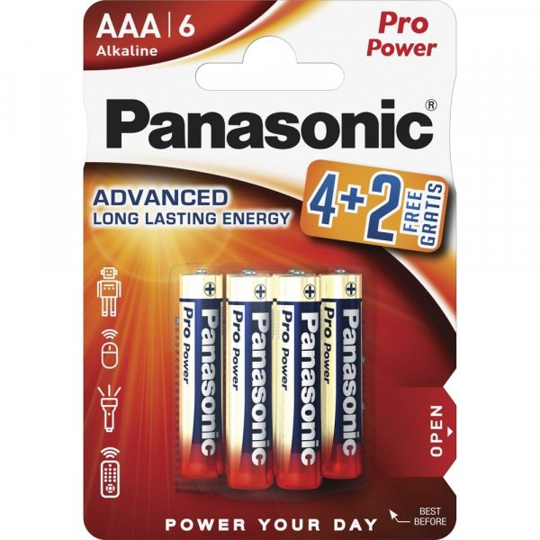 Элем.пит. LR03-6BL Panasonic PRO Power (4+2 на блистере, 6/72)