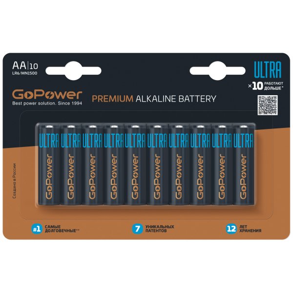 Элем.пит. LR6-10BL GoPower ULTRA (10/100/800)