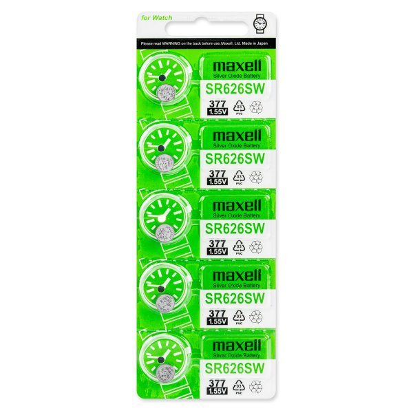 Элем.пит. AG4-5BL MAXELL Silver Oxide, Green (CN) (377, 376, SR626), серебро [замена LR626, LR66, 177] (5,100)