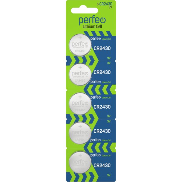 Элем.пит. CR2430-5BL Perfeo Lithium Cell (5/100)