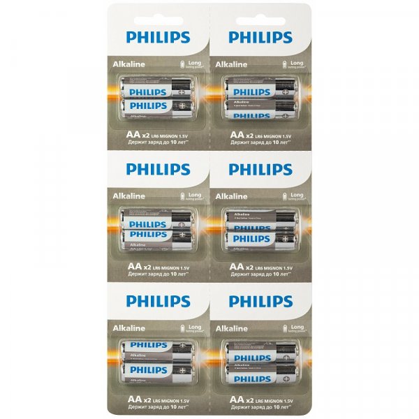 Элем.пит. LR6-12BL Philips Entry Alkaline Отрывные (12/72/216)