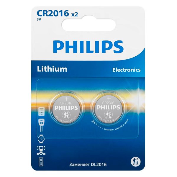 Элем.пит. CR2016-2BL Philips (2/40)