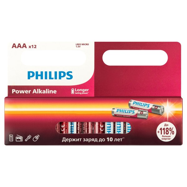 Элем.пит. LR03-12BL Philips Power Alkaline (240)
