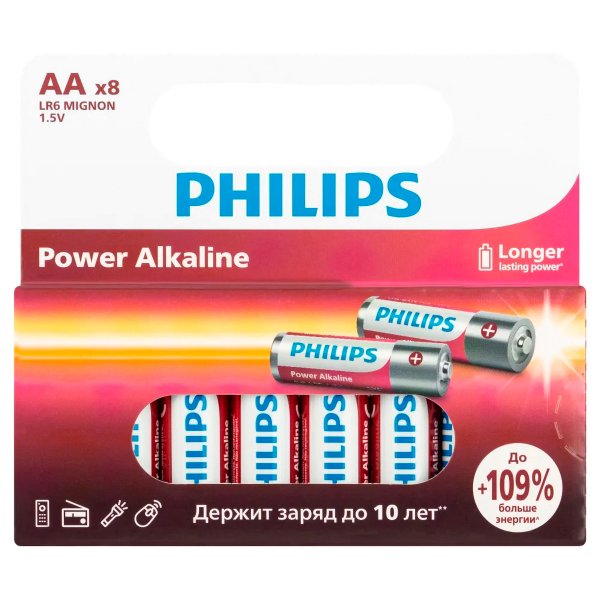 Элем.пит. LR6-8BL Philips Power Alkaline (8/160)