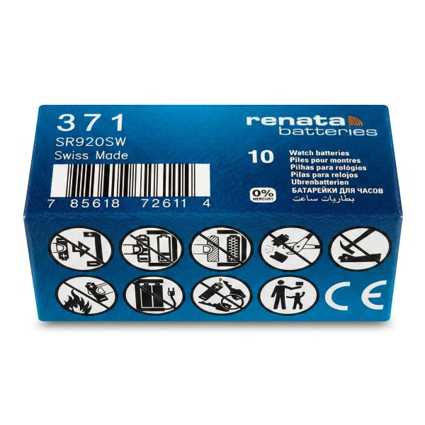 Элем.пит. AG6-1BL Renata (SR920W,R371) Silver Oxide (1/10/100)