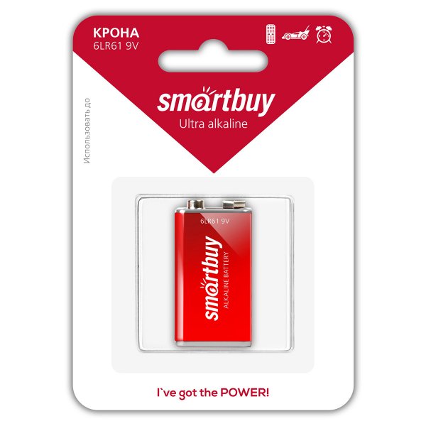 Элем.пит. 6LR61-1BL Крона Smartbuy (12/240) (SBBA-9V01B)