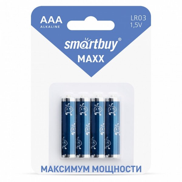 Элем.пит. LR03-4BL SmartBuy MAXX (48/480) (SBBM-3A04B)