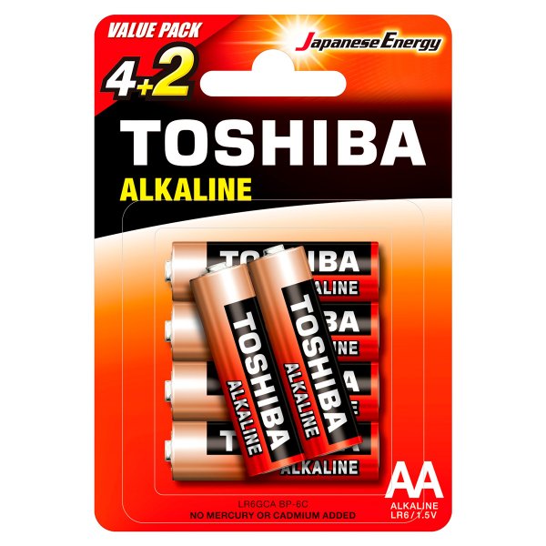 Элем.пит. LR6-6BL Toshiba (6/72)