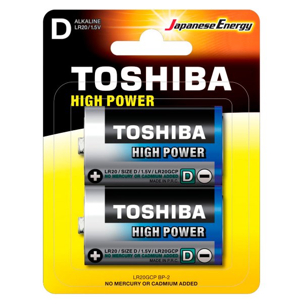 Элем.пит. LR20-2BL Toshiba High Power Alkaline (20/80)