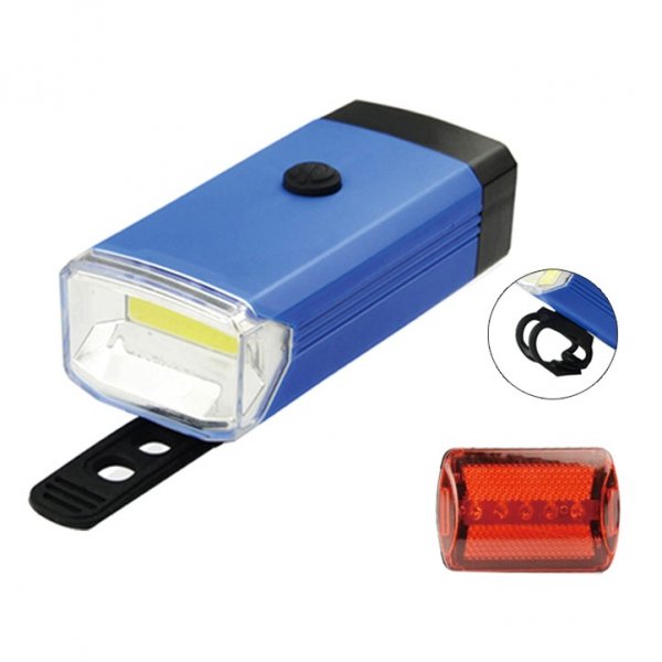 Фонарь велосипедный + стоп-сигнал YZ-873, 5W, COB, 3xAAA, 5 LED
