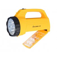 Фонарь-прожектор  Ultraflash LED3819CSM, 9 LED+12 SMD, аккумулятор SLA, коробка, жёлтый