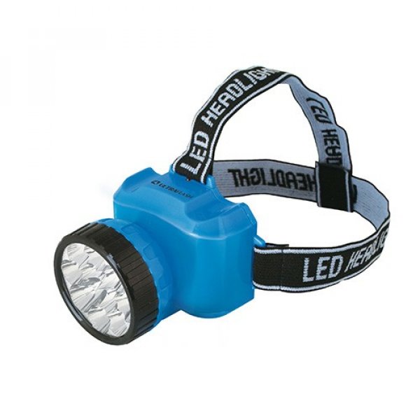 Фонарь налобный аккумуляторный  Ultraflash LED5361, 220B, 12LED, 2 режима, голубой
