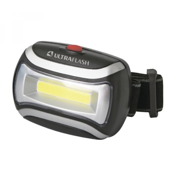 Фонарь налобный  Ultraflash LED5380, 3 Вт COB LED, 3 режима, 3XR6, чёрный
