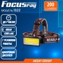 Фонарь налобный аккумуляторный  FOCUSray 1322, цифровой дисплей, акб.18650 1200 mAh, 200 люмен