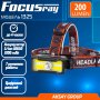 Фонарь налобный аккумуляторный  FOCUSray 1325, цифровой дисплей, акб.18650 1200 mAh, 200 люмен
