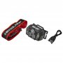 Фонарь налобный аккумуляторный  FOCUSray 1318, 3 диода 3W + 8 диодов, акб.800 mAh, сенсор