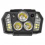 Фонарь налобный аккумуляторный  FOCUSray 1318, 3 диода 3W + 8 диодов, акб.800 mAh, сенсор