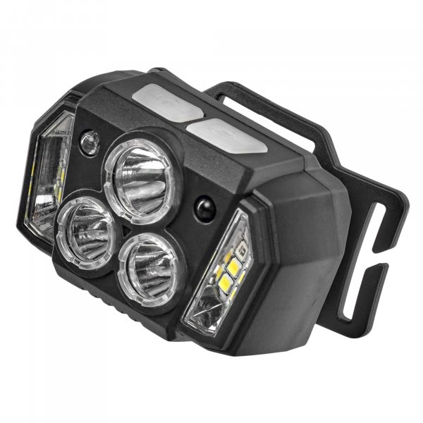Фонарь налобный аккумуляторный  FOCUSray 1318, 3 диода 3W + 8 диодов, акб.800 mAh, сенсор