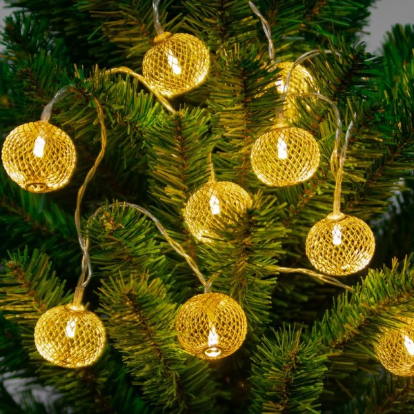 Гирлянда светодиодная Perfeo "Шар 1" 10 LED, металл, (2хАА), 1.5м