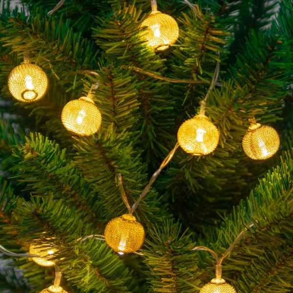 Гирлянда светодиодная Perfeo "Шар 2" 10 LED, металл, (2хАА), 1.5м